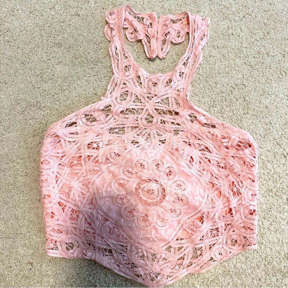 Free people intimately halter crop tank